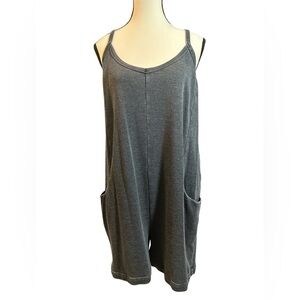 Sincerely Jules Charcoal Romper with Pockets
